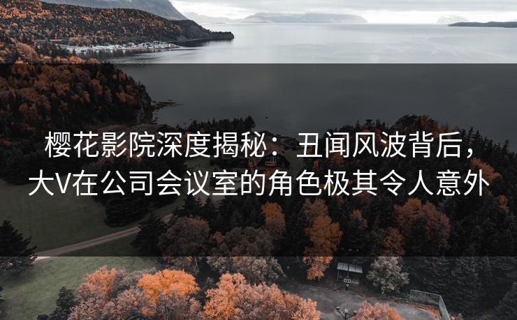 樱花影院深度揭秘：丑闻风波背后，大V在公司会议室的角色极其令人意外